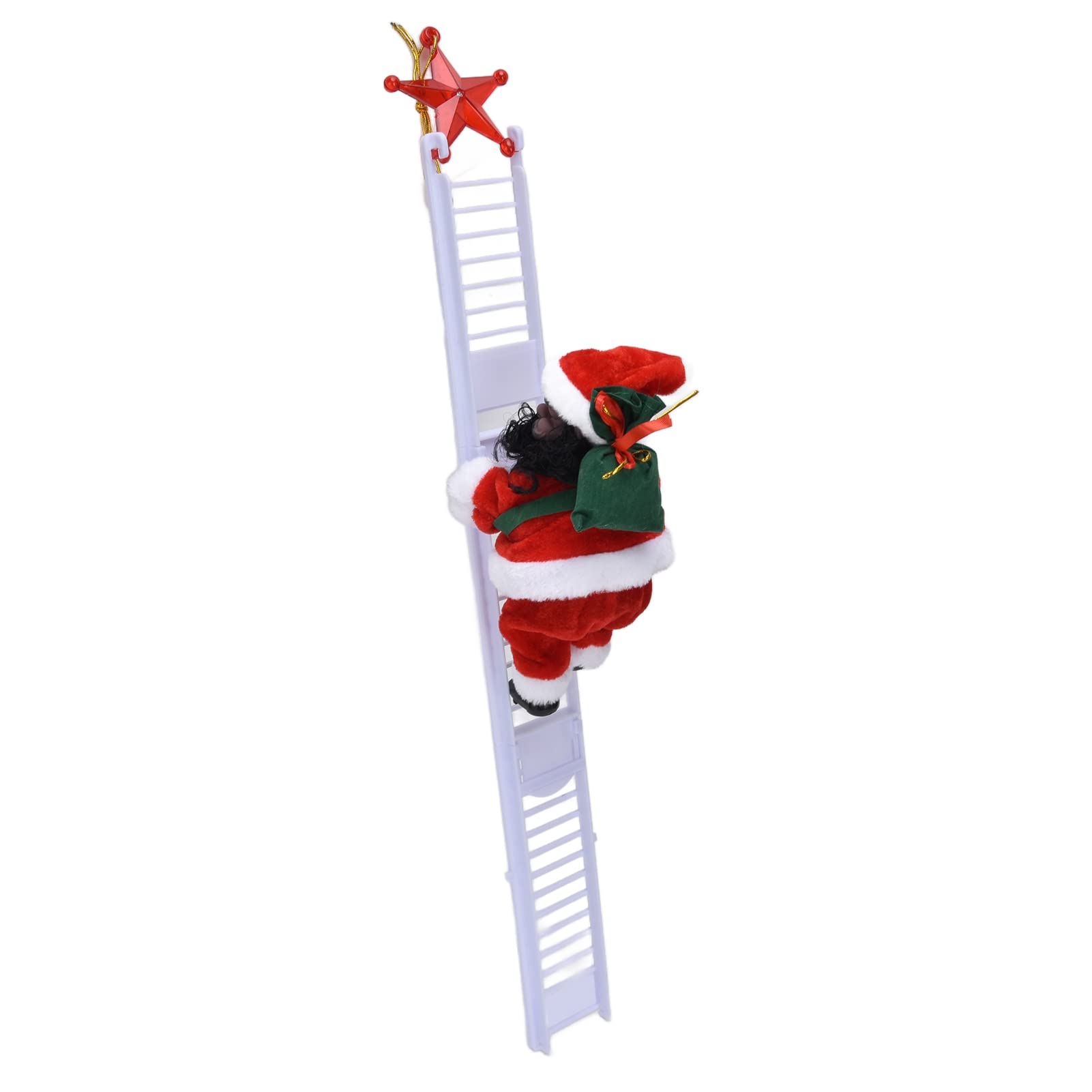 Zerodis Electric Santa Claus Climbing Toy - Musical Christmas Tree Decoration for Kids with Black & White Ladder - Perfect for Holiday Home Decor & Gift Giving