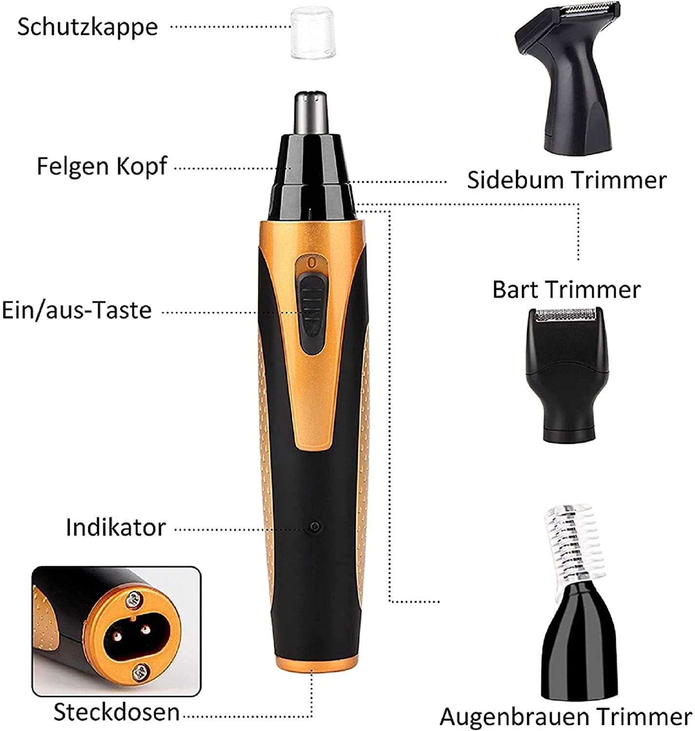 KouRy Professional Painless Electric Nose Hair Trimmer for Men & Women - Waterproof Dual Edge Blades, Cordless Ear & Nose Grooming Kit - Perfect for Travel, Home Use, and Personal Grooming