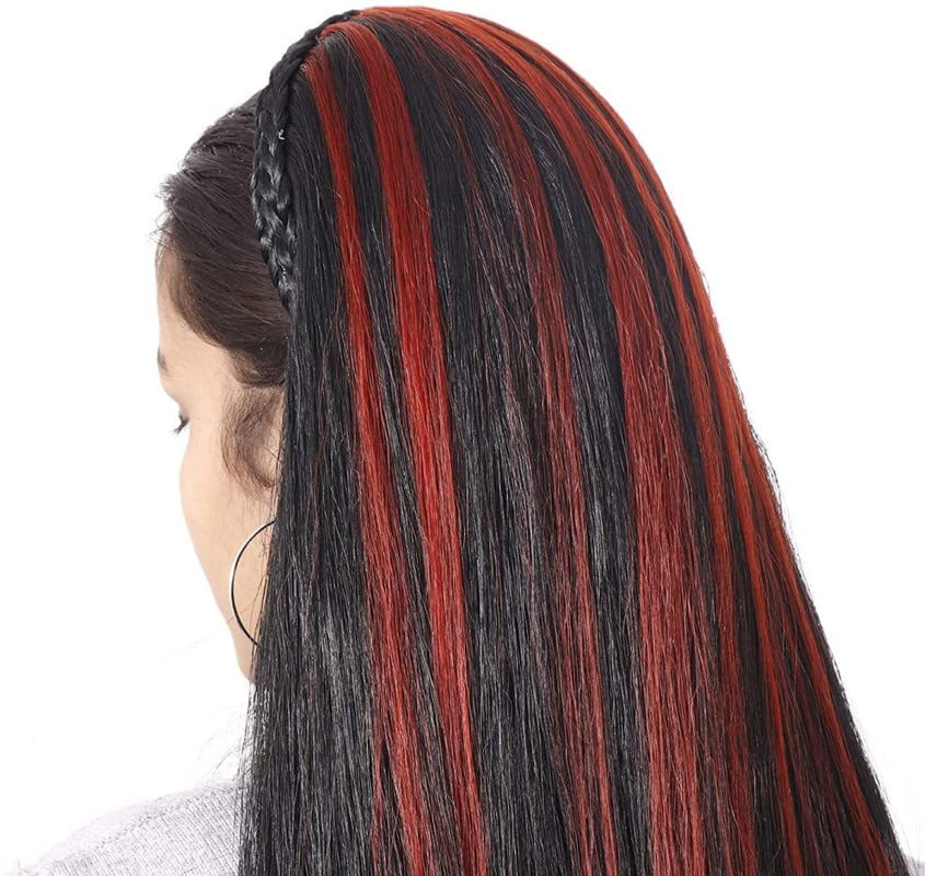 GAURI UMA Long Straight Brown Hair Extensions 30 Inch with Hair Band - Natural Looking Synthetic Hair for Women | Perfect for Parties, Weddings & Daily Styling