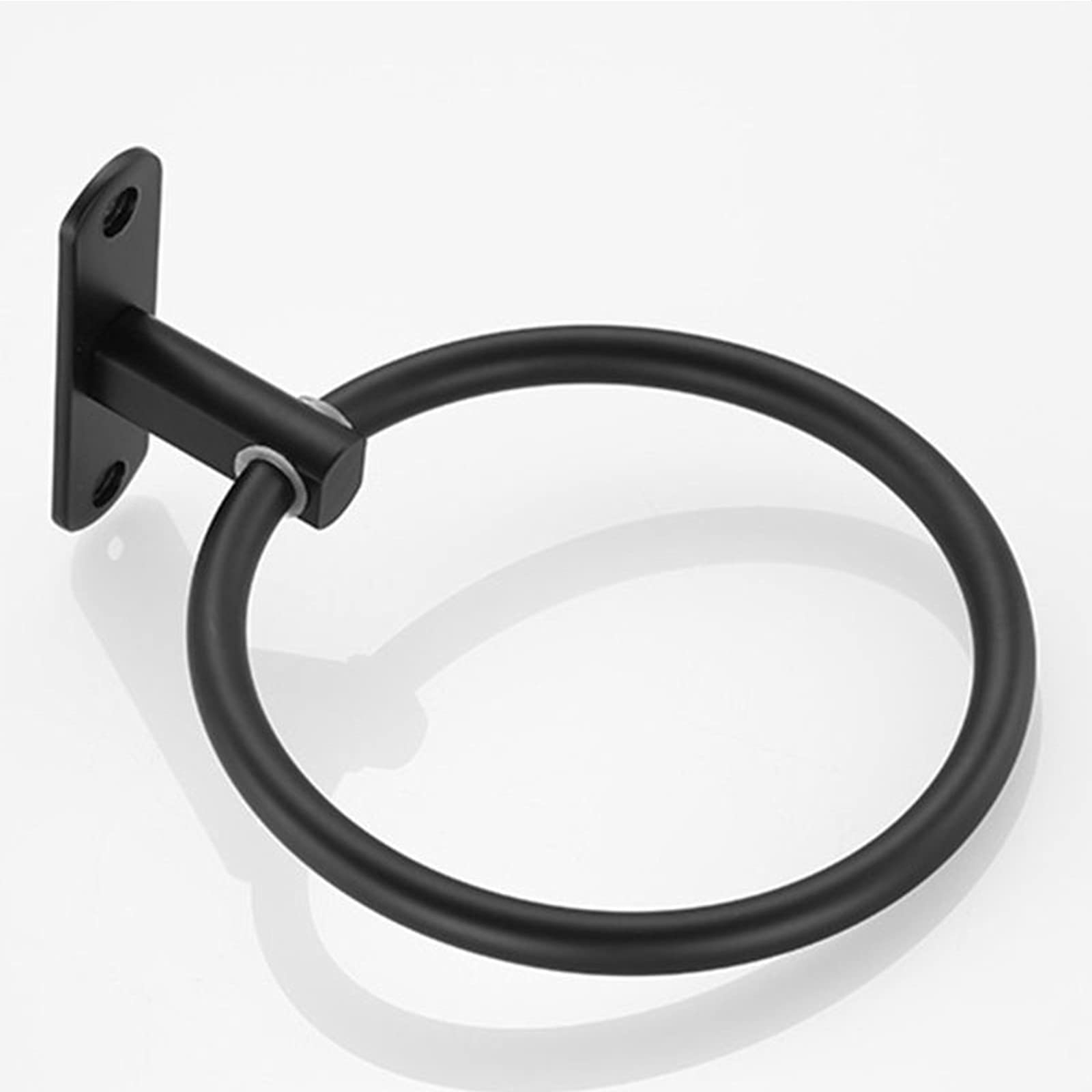 Black Aluminum Towel Ring - Wall Mounted for Bathroom & Hotel