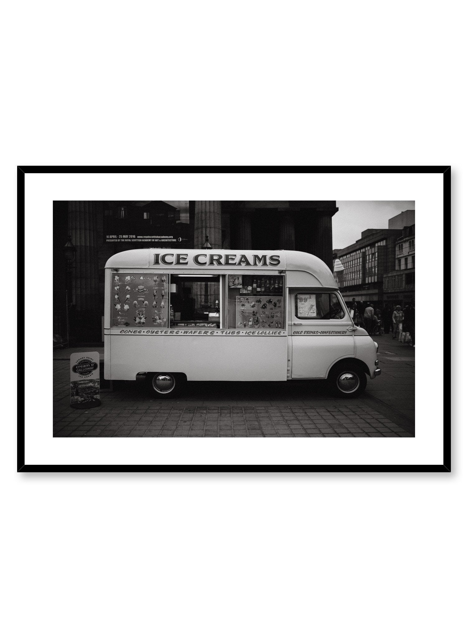 Vintage Ice Cream Truck Poster - Retro Ice Cream Truck Wall Art for Home, Office & Cafe Decor - Perfect for Ice Cream Shops, Kids Rooms & Themed Parties