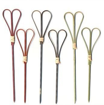 Red Bamboo Heart-Shaped Appetizer Picks & Sandwich Sticks - 4.75 Inch (100 Count) - Perfect for Parties, Weddings, and Cocktail Garnishes