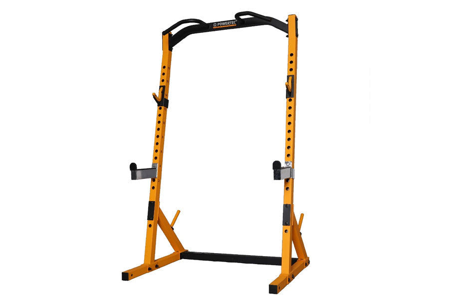 Powertec WorkBench Half Rack - Heavy Duty Black Strength Training Equipment for Home Gym - Perfect for Weightlifting, CrossFit & Functional Fitness Workouts