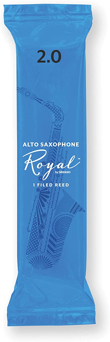 D'Addario Royal Alto Saxophone Filed Reeds #2.0 - Premium Woodwind Accessories for Jazz, Classical & Marching Band Performances
