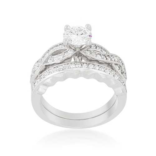 Infinity Twist Bridal Wedding Ring Set - 14K White Gold Diamond Engagement & Wedding Band for Women - Perfect for Proposals, Anniversaries & Bridal Jewelry Gifts