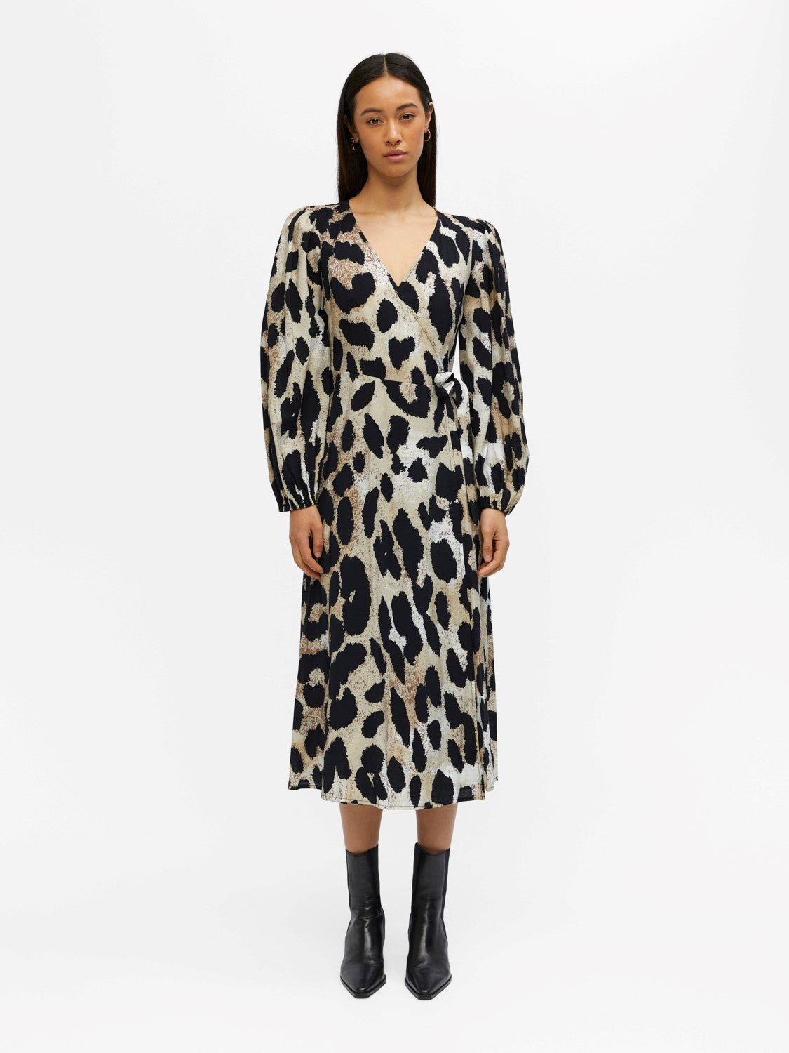 Leonie Wrap Midi Dress - Flattering Women's Summer Dress with V-Neck & Belt | Perfect for Beach Vacations, Date Nights & Office Wear