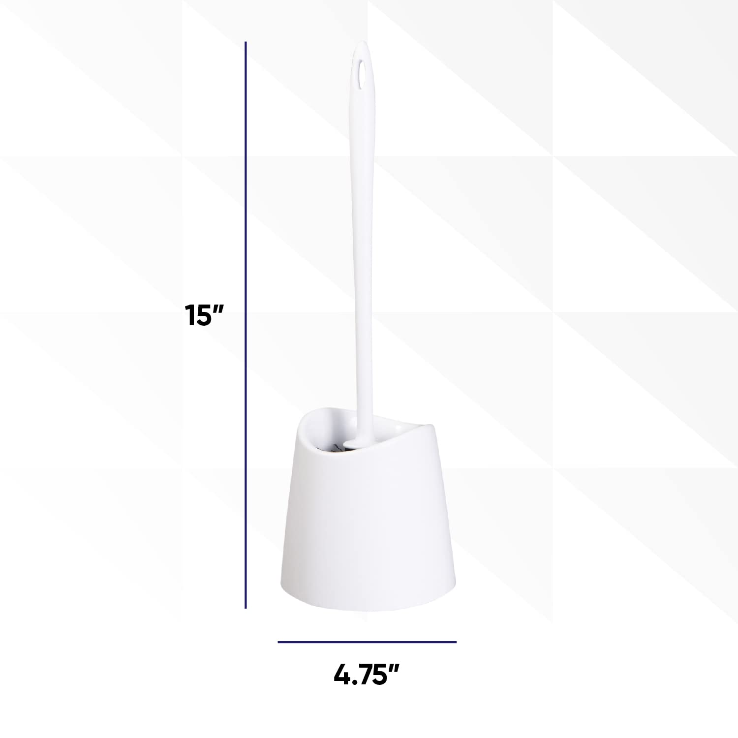 White Toilet Brush and Holder Set - Scrubbing Wand with Storage Caddy for Easy Bathroom Cleaning | Bathroom Essentials, Toilet Bowl Cleaner, Home Cleaning Supplies (Perfect for Bathrooms, Kitchens, RVs & Camping)