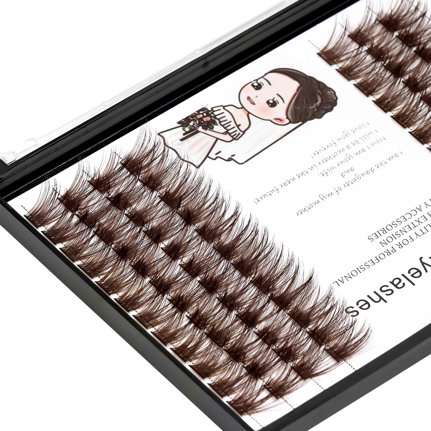 Premium 84 Clusters Large Pack D Curl Volume Lashes Set - Wide Cluster False Eyelashes for DIY Eyelash Extensions | Individual Lashes for Women | Natural Brown 10mm | Perfect for Parties, Weddings & Daily Wear