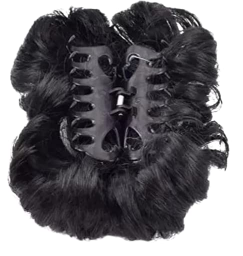 WUKAYA Claw Clip for Hair - Large Hair Bun Clip, Messy Curly Hair Clip, Natural Wavy Hair Claw for Women - Adds Volume & Hold (Black) - Perfect for Updos, Ponytails & Everyday Hairstyles
