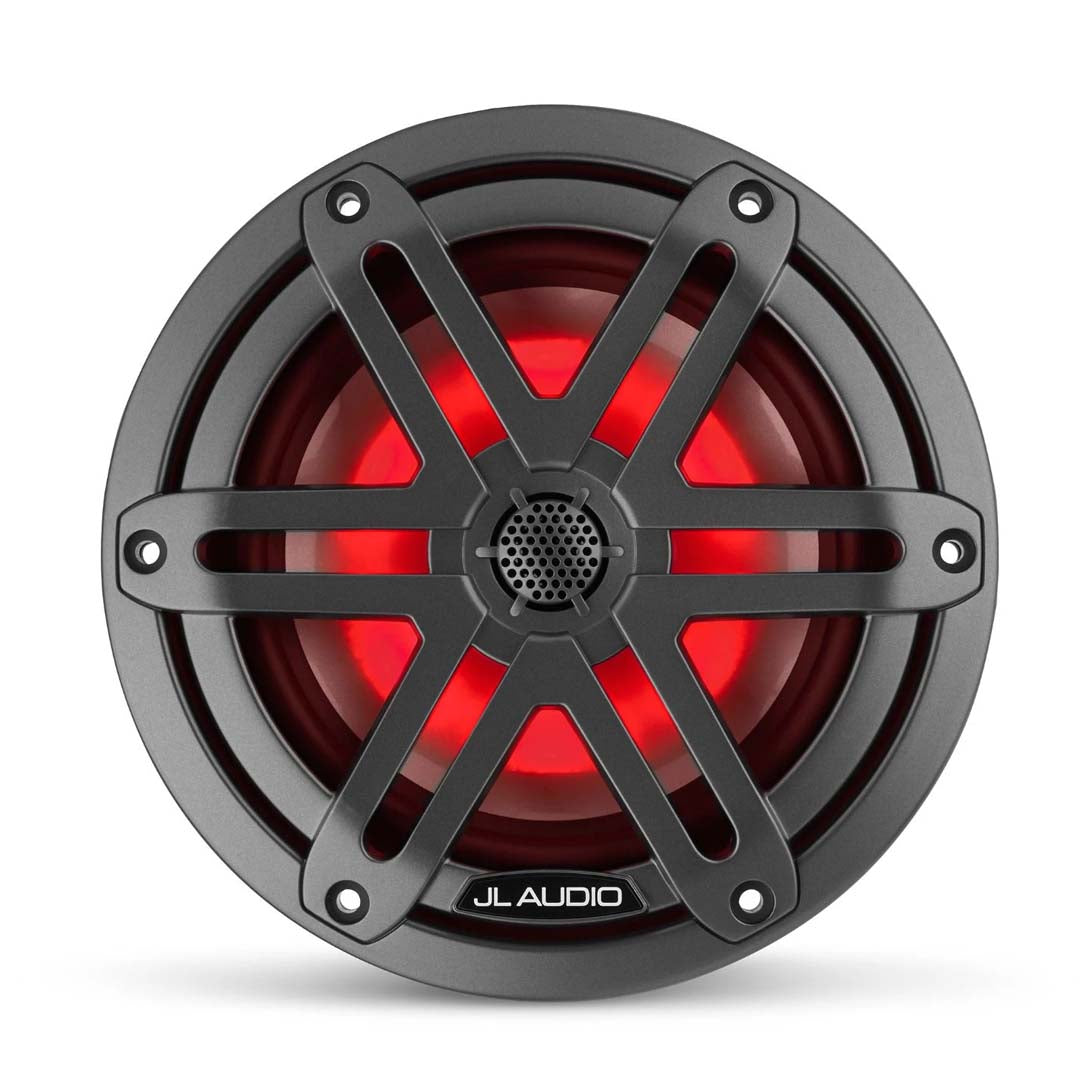 JL Audio M3 650X S Gm i - 6.5 Inch 2-Way Marine Speakers with LED Lights in Sport Gunmetal - Perfect for Boats, Yachts & Marine Audio Systems