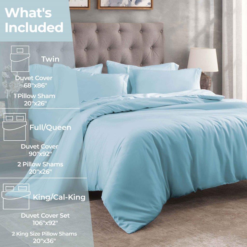 Premium Egyptian Cotton 400 Thread Count Duvet Cover Set - Ultra Soft & Breathable Bedding for Luxury Hotels & Master Bedrooms