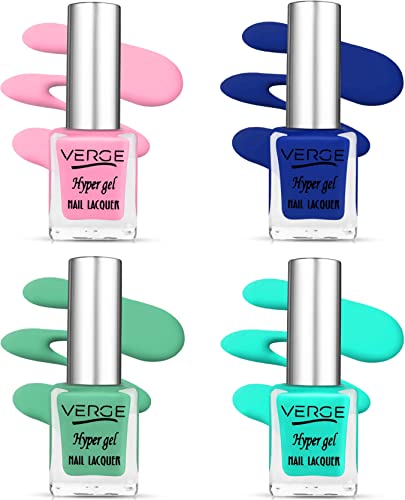 VERGE HYPER GEL 12 Free Formula Nail Polish - Long Lasting Up to 6 Days, No Chipping & No Fading, Non-Toxic & Paraben Free - Ultra Bold Finish Gel Polish for Manicures, Pedicures & Nail Art