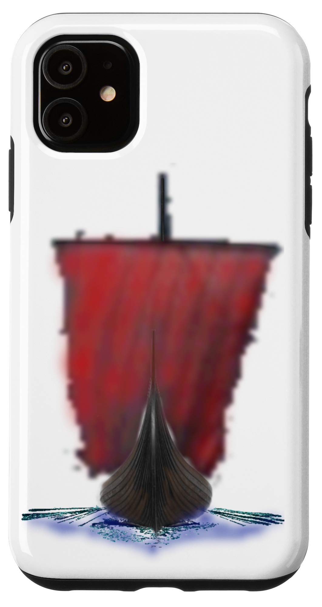 Premium iPhone 11 Case with Viking Longship & Red Sail Design - Durable Protection for Everyday Use, Travel & Outdoor Adventures