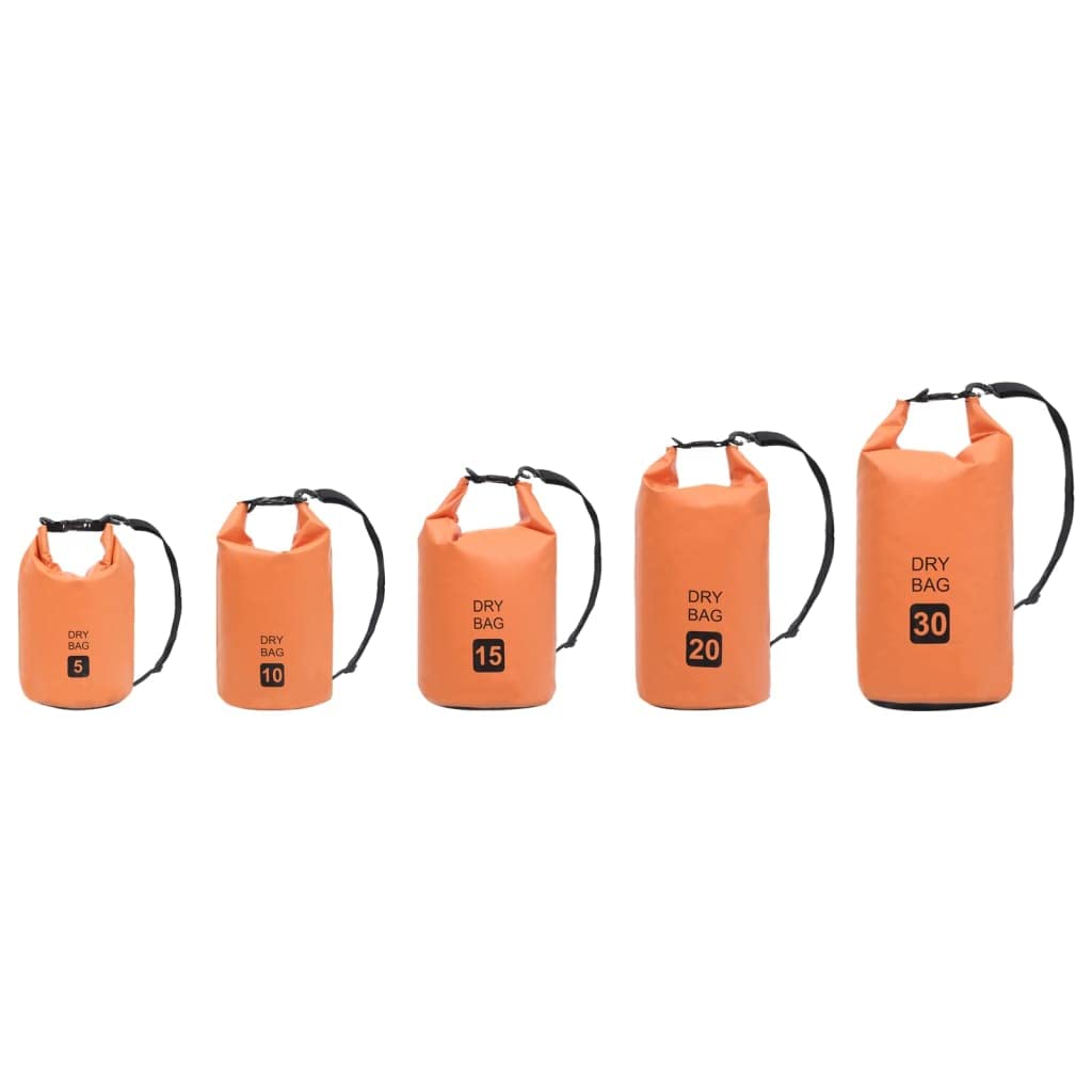 vidaXL Waterproof Dry Bag with Zipper - Orange PVC Backpack for Boating, Kayaking & Water Sports | Durable Waterproof Duffel for Beach, Camping & Outdoor Adventures
