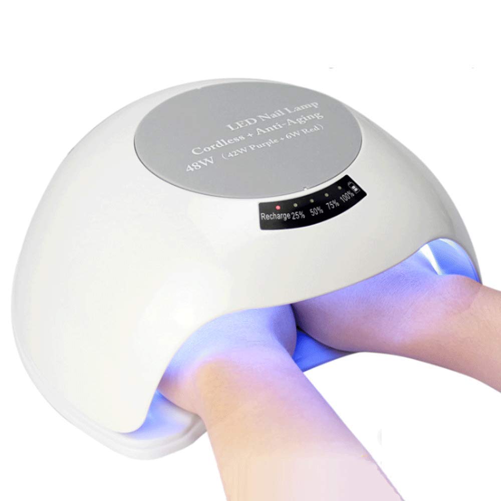 48W Rechargeable UV LED Nail Lamp - Cordless Gel Polish Curing Light with 33 LED Bulbs & 30/60/90s Timer Settings | Perfect for Home Manicures, Salon Nail Art & Professional Gel Polish Applications