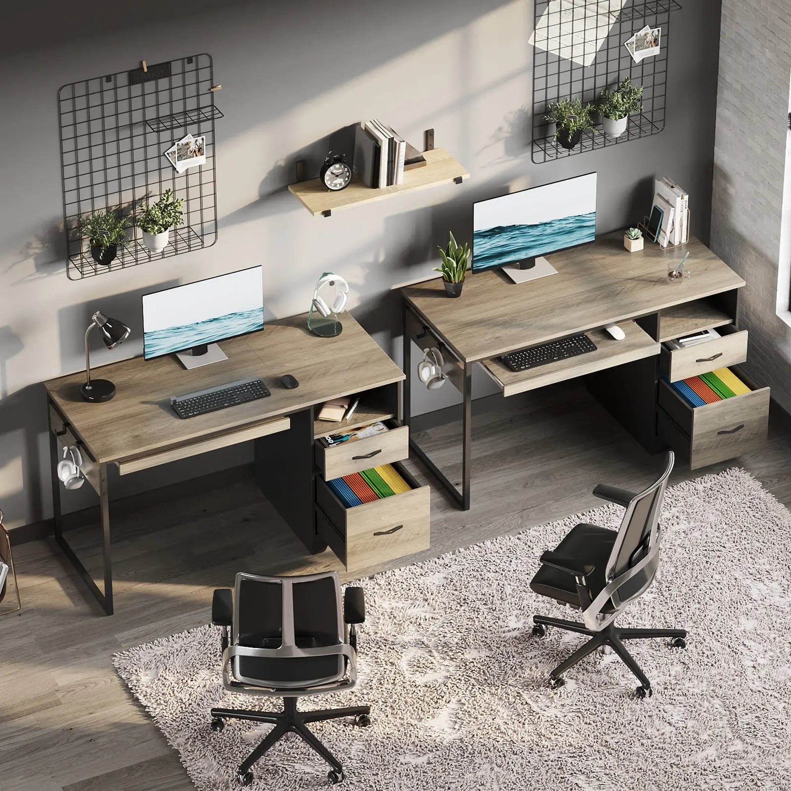 Bestier 48 Inch Office Computer Desk with Drawers - Modern Writing Workstation with Storage for Home & Small Business - Perfect for Remote Work, Study & Gaming Setup