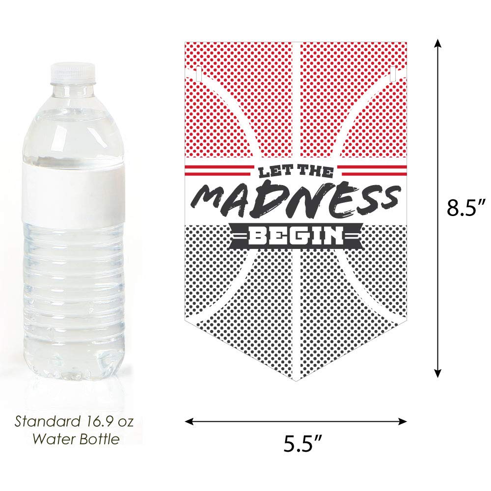 Big Dot of Happiness Red Basketball Bunting Banner - College Basketball Party Decorations - March Madness Theme - Perfect for Game Day, Sports Themed Parties & Fan Decor