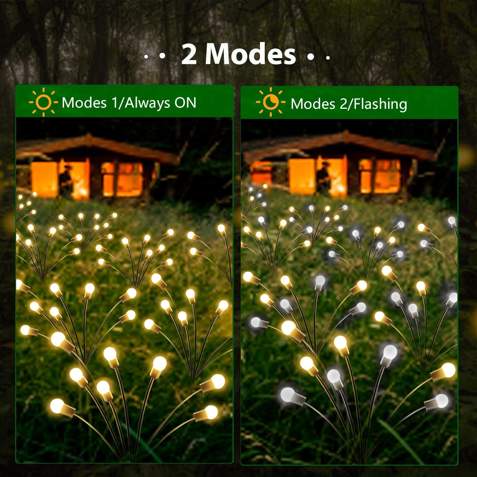 Upgraded 4 Pack Solar Firefly Lights Outdoor - Waterproof Solar Garden Lights with Swaying Effect for Yard, Patio, Pathway & Wedding Decor (Warm White) | Perfect for Landscape Lighting, Backyard Ambiance & Evening Outdoor Parties