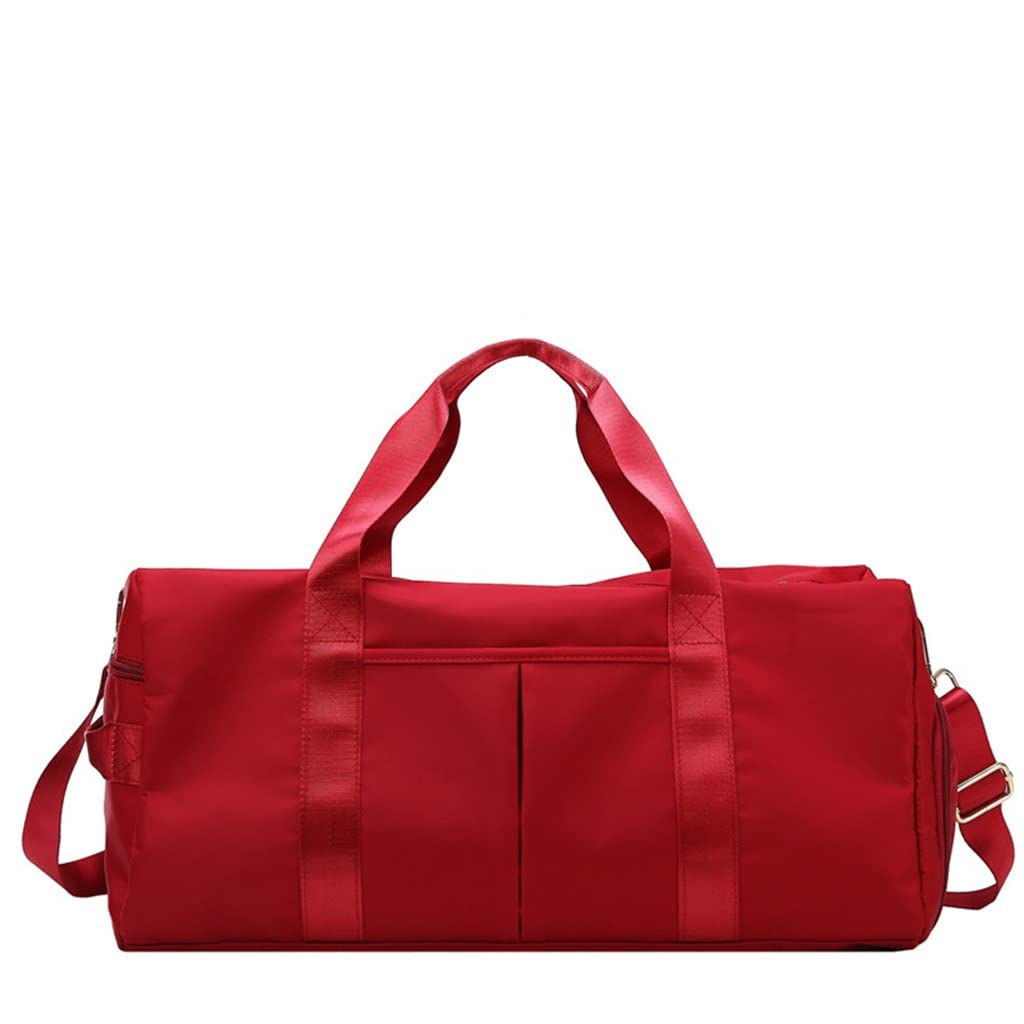 GPPZM Waterproof Travel Duffel Bag - Lightweight Gym Bag for Men & Women with Shoe Compartment - Perfect for Yoga, Fitness, Workout, Sports & Outdoor Activities (Red)
