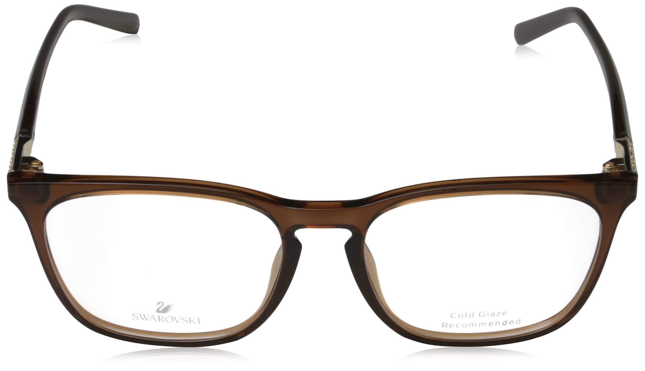 Swarovski SK5218-048-51 Brown Optical Frames for Women - 51mm | Stylish Eyeglasses for Everyday Wear, Office & Reading