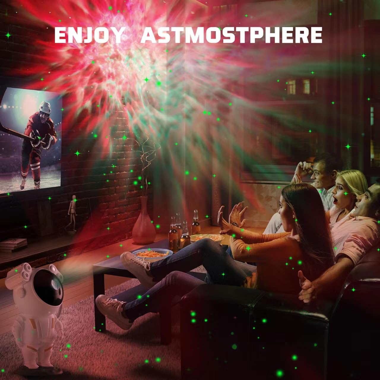 Galaxy Projector Star Light - Astronaut Nebula Night Light with Remote Control, Timer & 360° Rotating Magnetic Head - Perfect for Bedroom, Gaming Room, Home Theater & Meditation Space Decoration