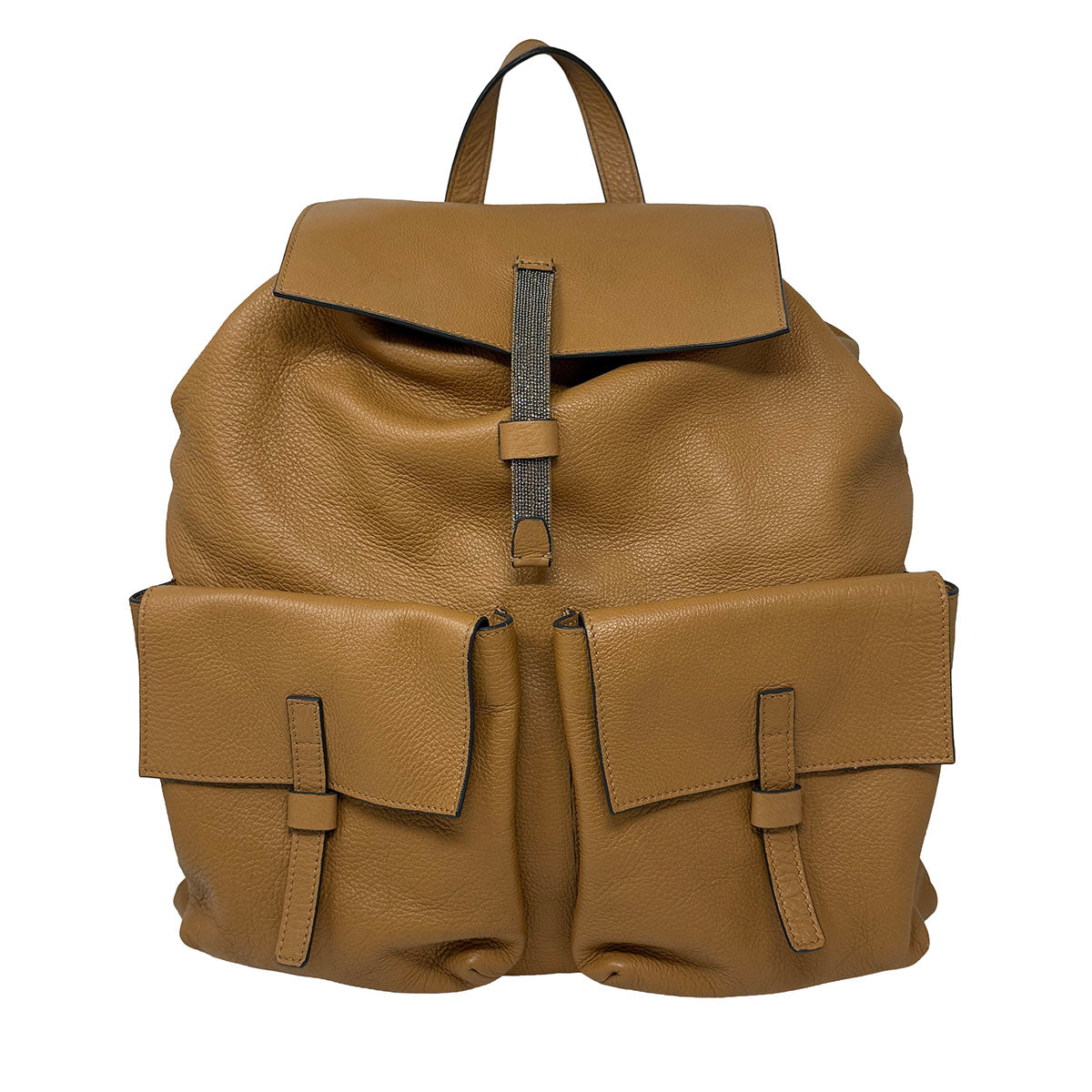 Brunello Cucinelli Premium Leather Backpack for Men & Women - Stylish Laptop Bag for Work, Travel & Daily Commute