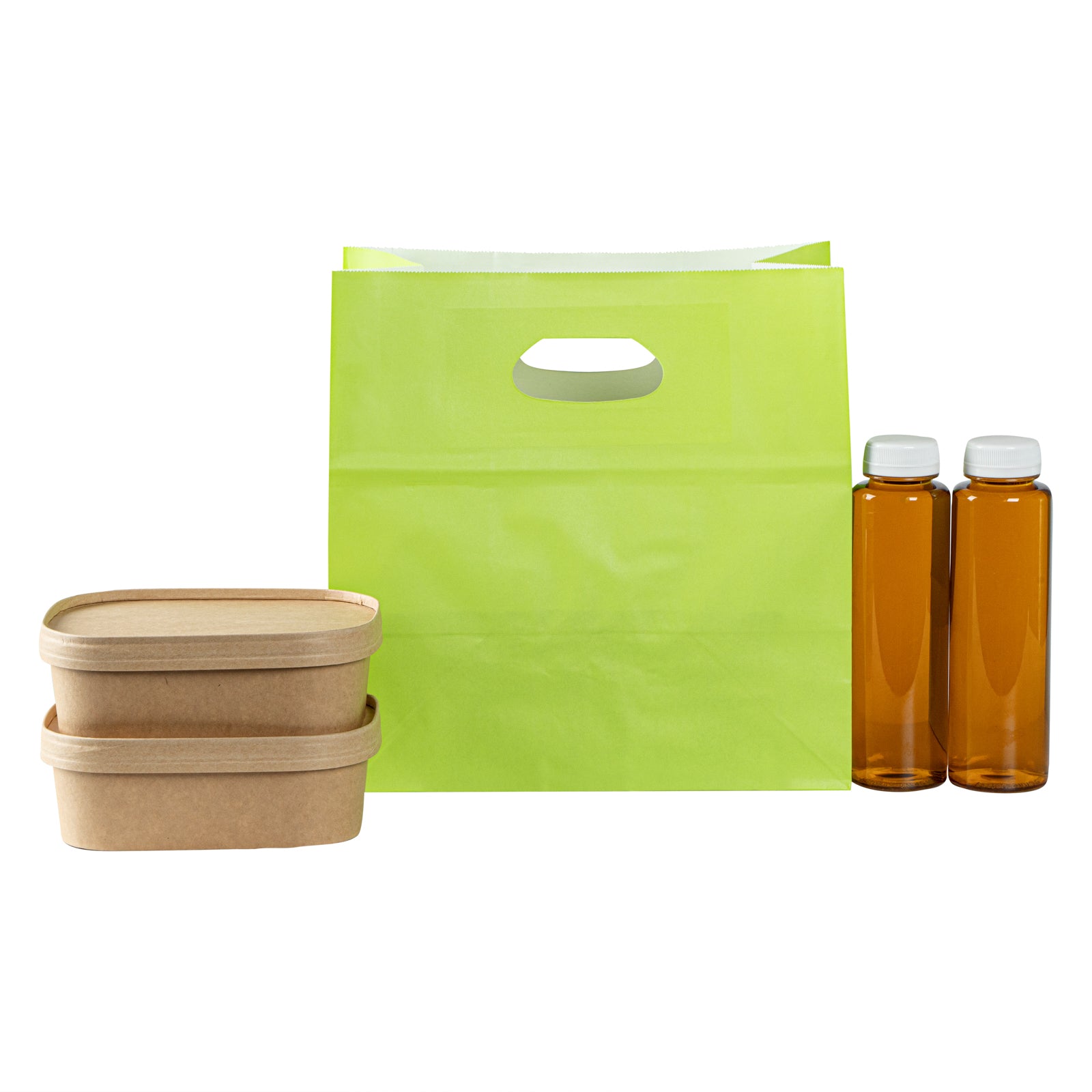 Eco-Friendly Rectangle Paper Take Out Bags with Handles - 11