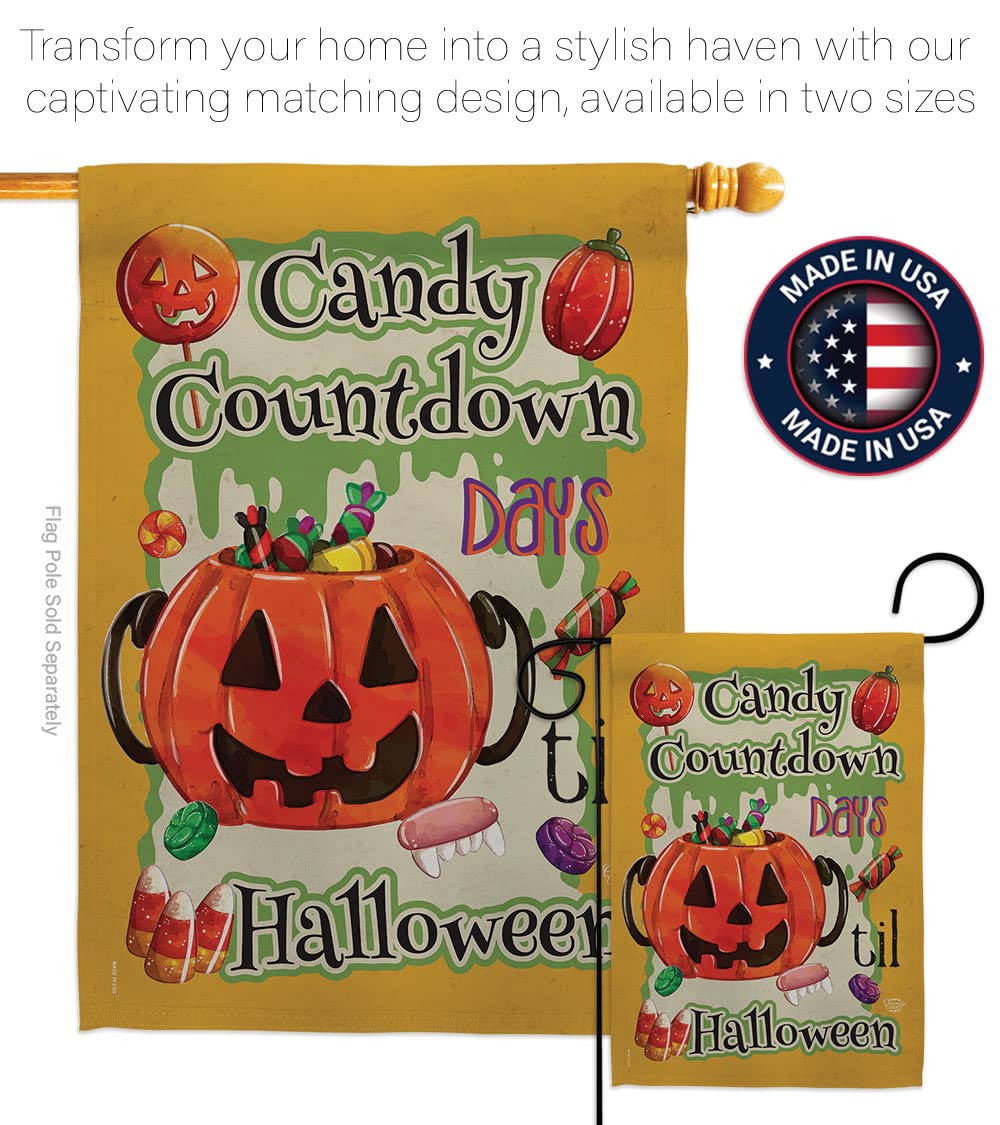 Halloween Garden Flag - Fall Witch Trick or Treat Decor for Yard