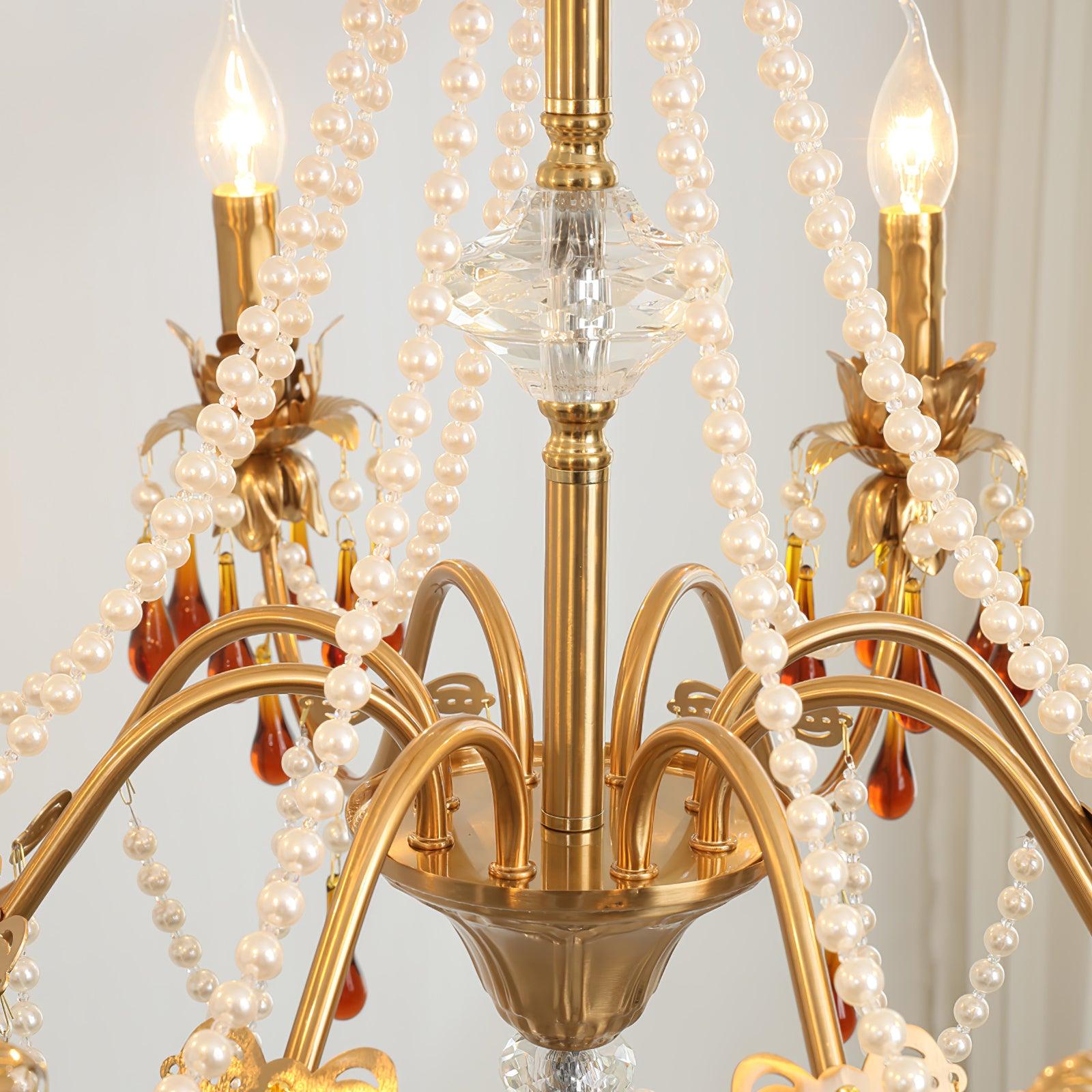 Luxury Aureate Amber Crystal Chandelier - Elegant Ceiling Light Fixture for Dining Room, Living Room & Bedroom Decor