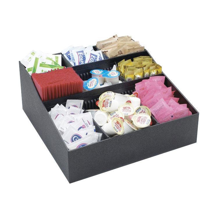 Cal Mil 1260 Classic Adjustable Condiment & Coffee Organizer - Black | Spice Rack & Coffee Pod Holder for Kitchen Countertop & Pantry Organization