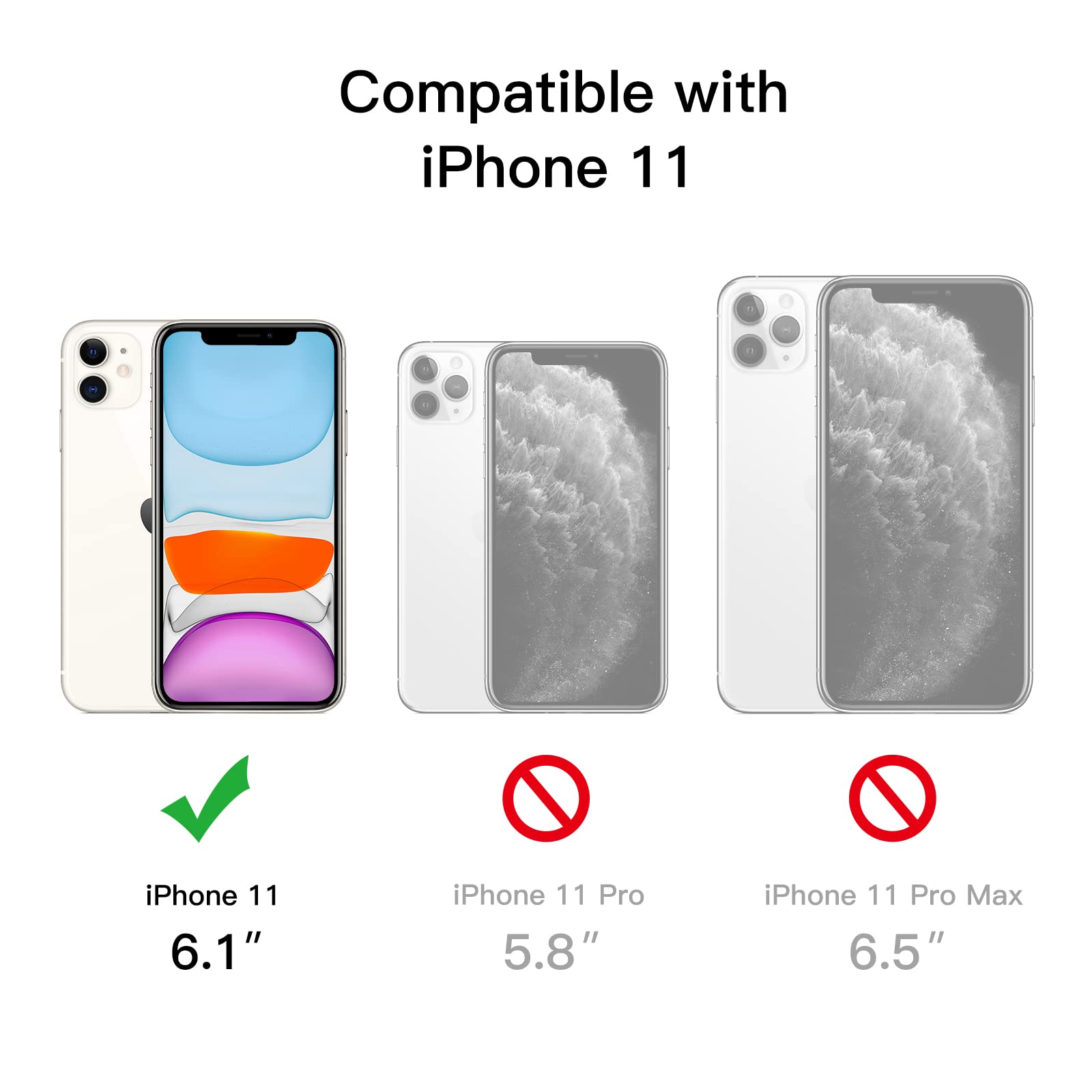 JETech iPhone 11 Case 6.1 Inch - Slim Shockproof Bumper Cover with 3-Way Metal Kickstand & Wireless Charging Support | Perfect for Work, Travel & Everyday Use (Black)