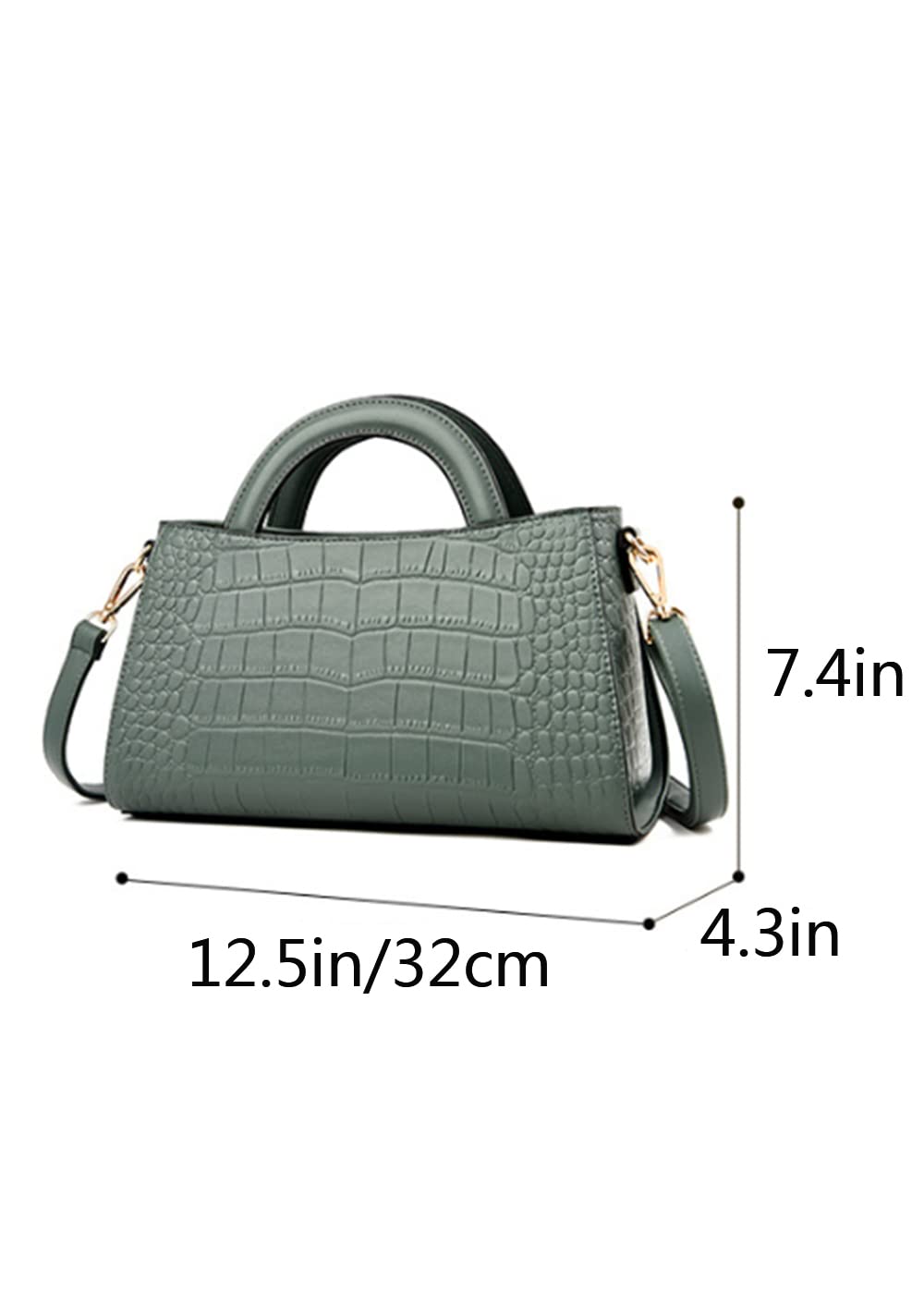 Stylish Women's Crocodile Embossed Leather Handbag - Fashionable Shoulder Bag & Crossbody Purse for Work, Travel & Daily Commute