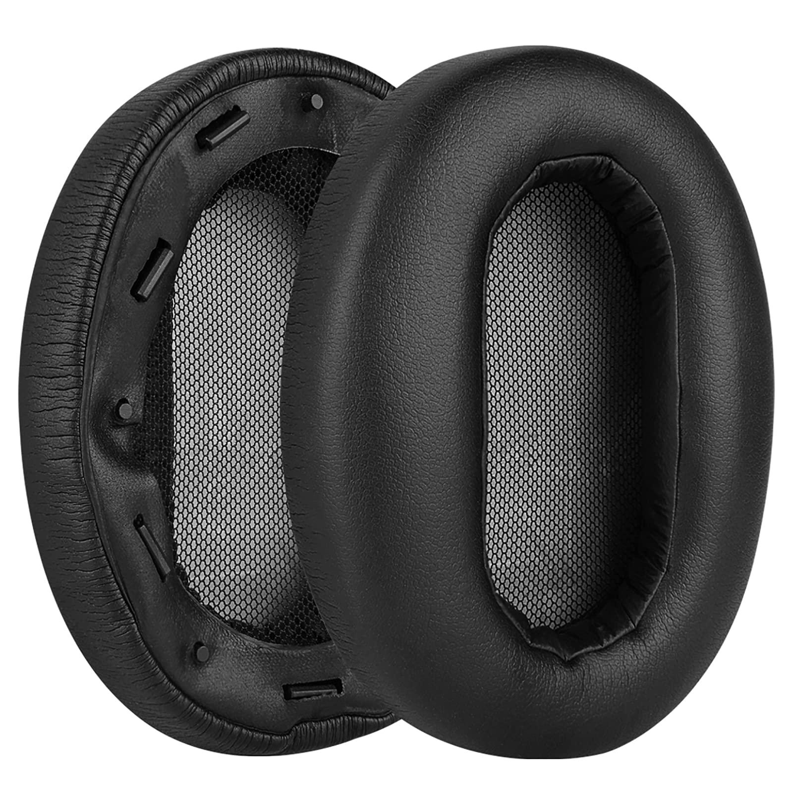 Geekria QuickFit Replacement Ear Pads for Sony MDR-1AM2 Headphones - Premium Black Ear Cushions with Plastic Ring - Comfortable Noise Isolation Earpads for Gaming, Music & Office Use