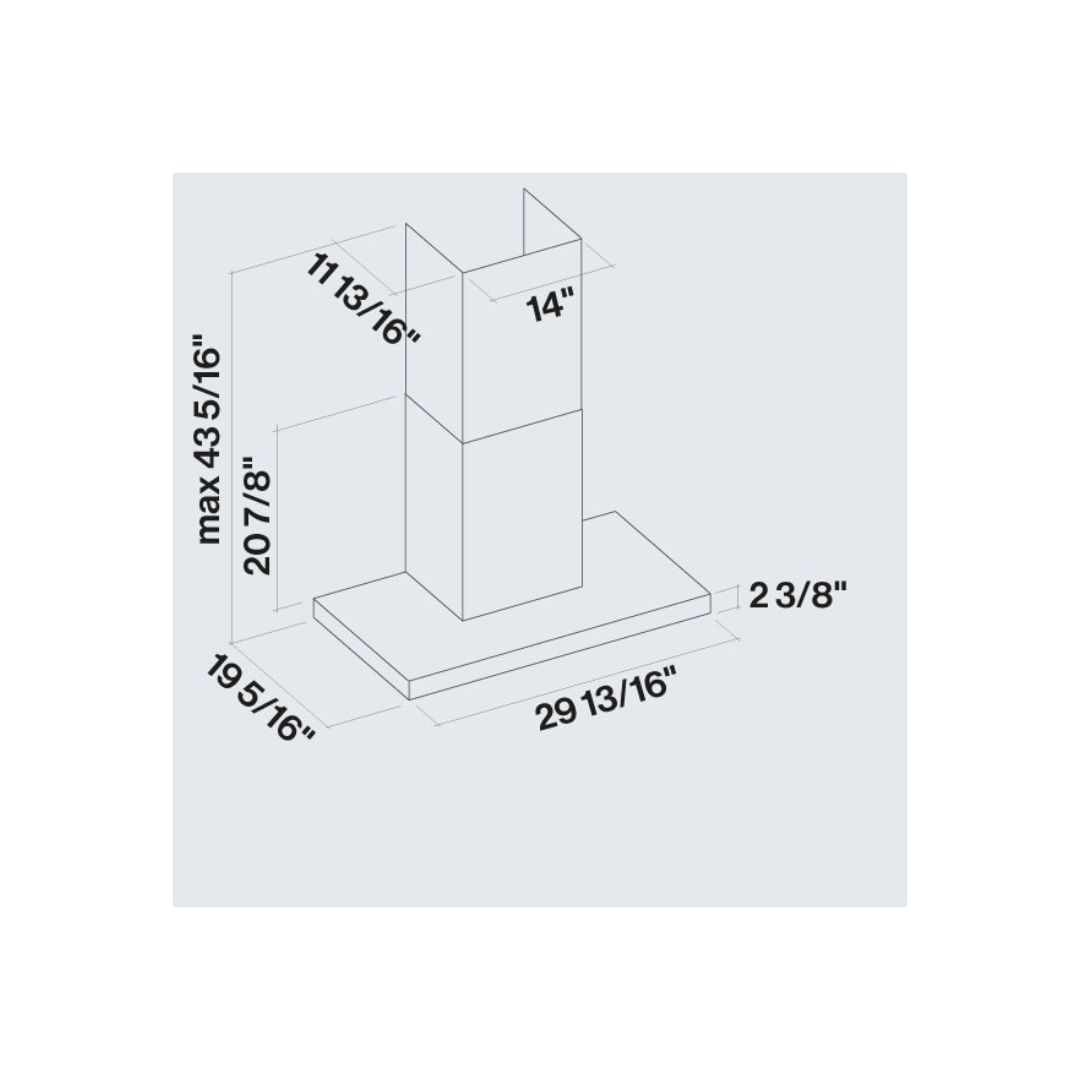 Falmec Plane NRS 500 CFM Stainless Steel Wall Mount Range Hood - Powerful Kitchen Ventilation with Multiple Size Options (FNPLS) - Perfect for Modern Kitchens & Open-Concept Homes
