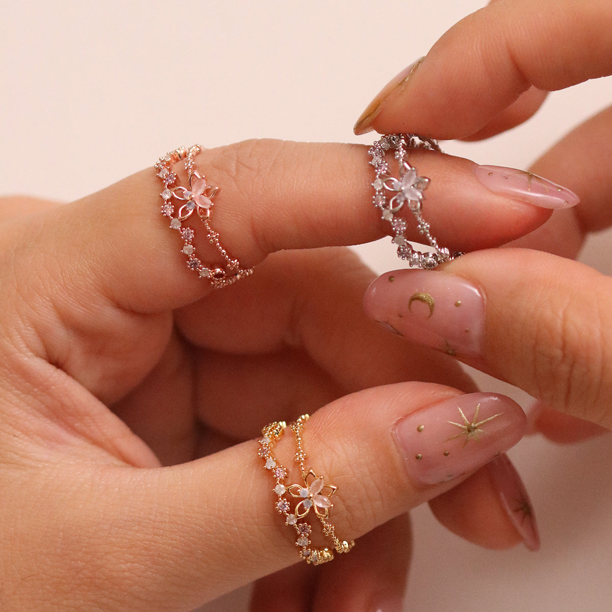 Flower Crown Ring - Elegant Floral Design for Women | Perfect for Weddings, Festivals & Boho Fashion