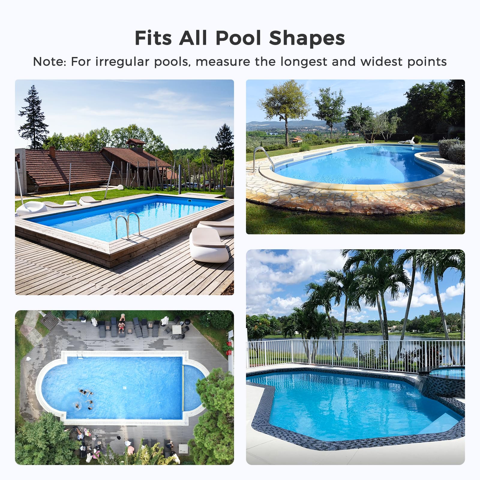 Future Way 16x32 FT Heavy Duty Rectangular Inground Pool Cover - Winter Swimming Pool Protection, Superior Strength & UV Resistant for Cold Weather - Black | Perfect for Seasonal Pool Maintenance & Winterization