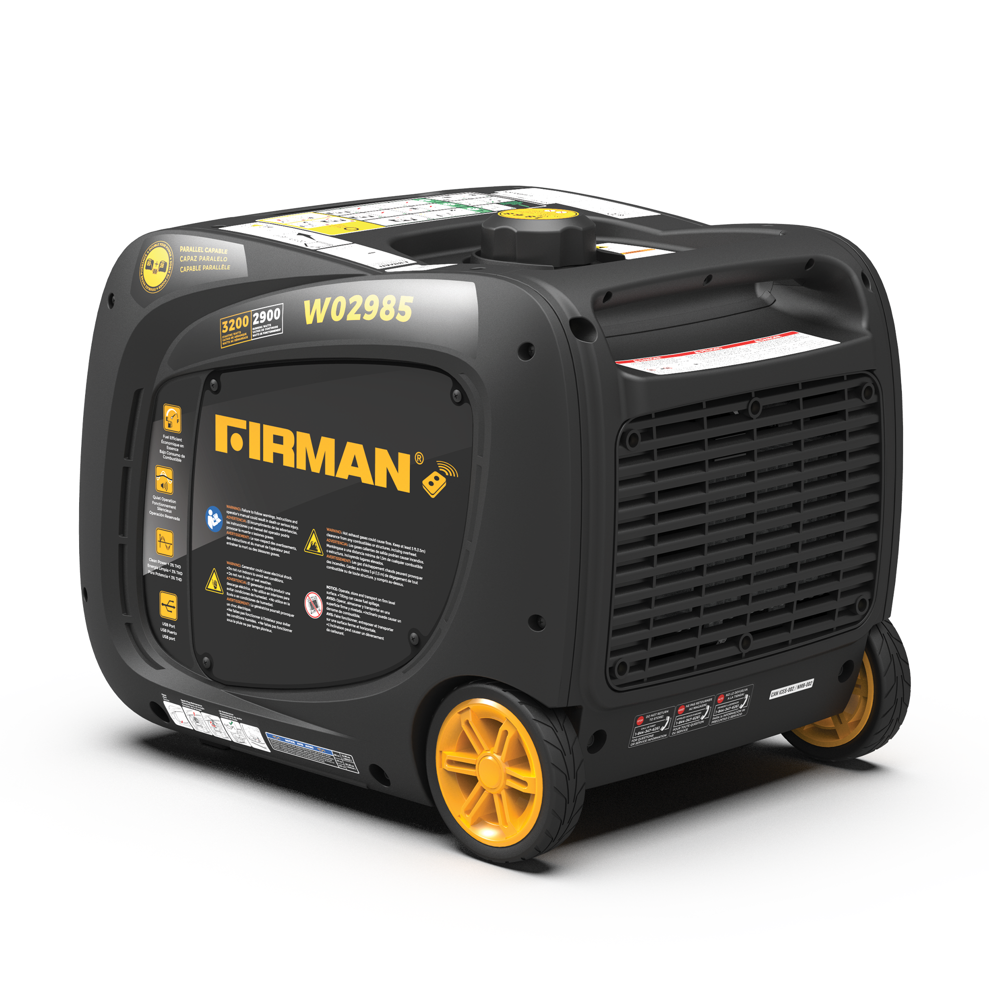 3200W Portable Inverter Generator with Remote Start - Perfect for Camping, RV Trips & Emergency Power Backup