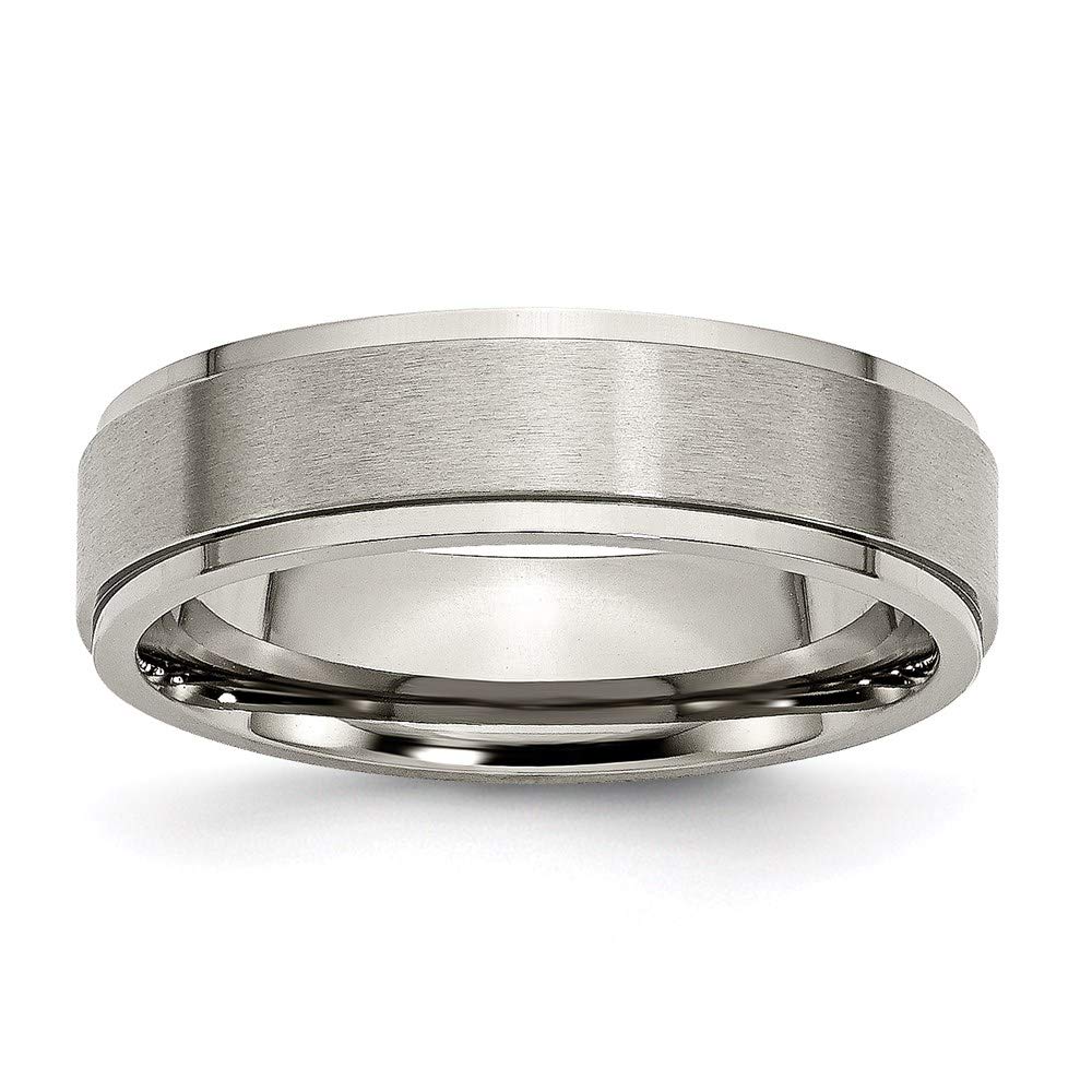 Titanium 6mm Brushed & Polished Wedding Band Ring for Women - Elegant Bridal Engagement Ring, Durable & Hypoallergenic Fine Jewelry - Perfect Gift for Her, Anniversary, Proposal & Special Occasions