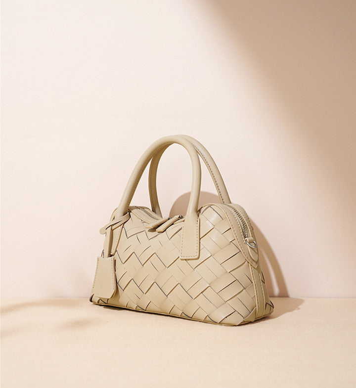 Stylish Woven Convertible Leather Handbag for Women - Crossbody, Shoulder & Tote Bag - Perfect for Work, Travel & Everyday Use