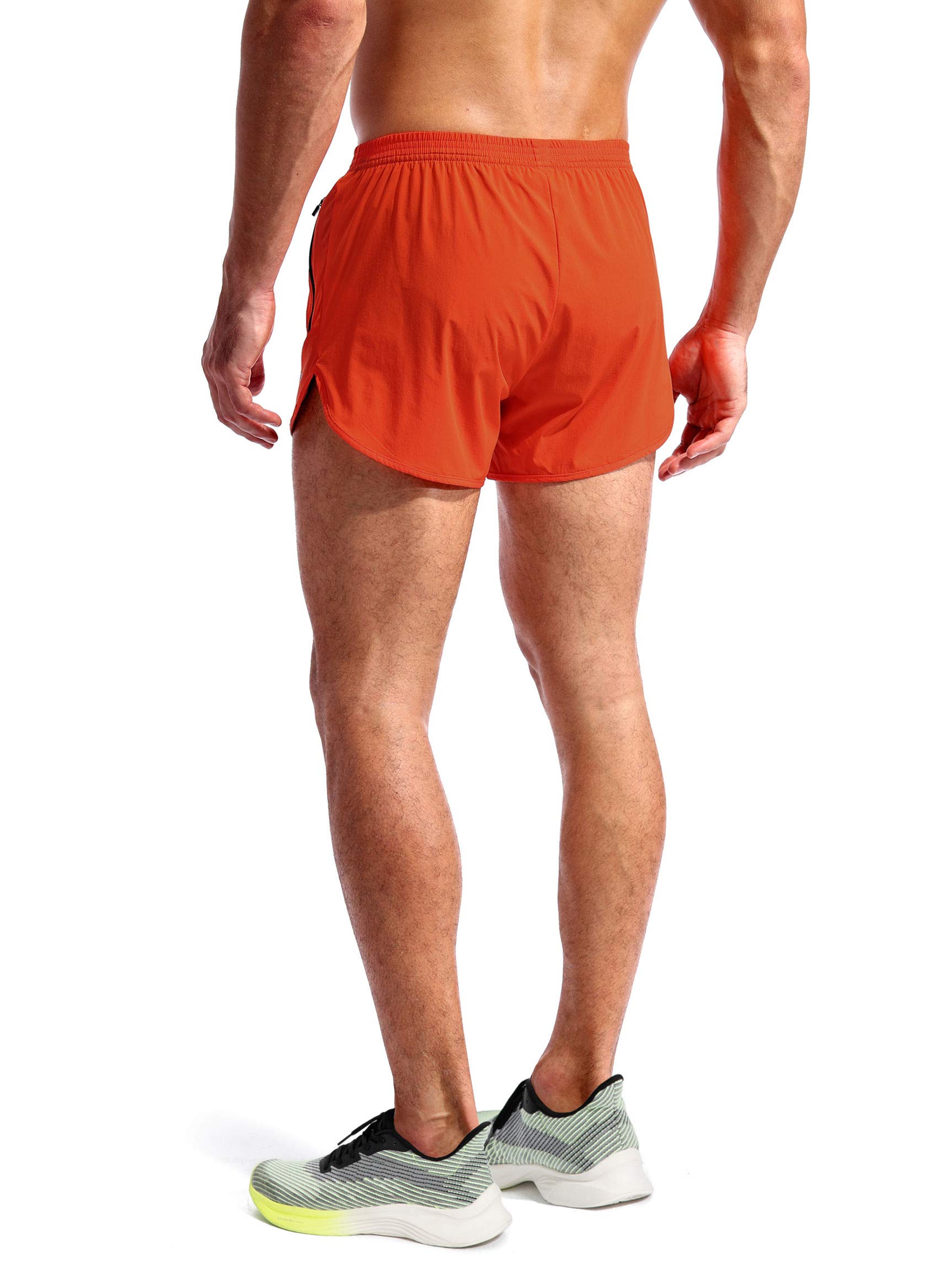 **Pudolla Men's 3 Inch Running Shorts - Quick Dry Gym Workout Shorts with Zipper Pockets for Athletic Training & Outdoor Sports**