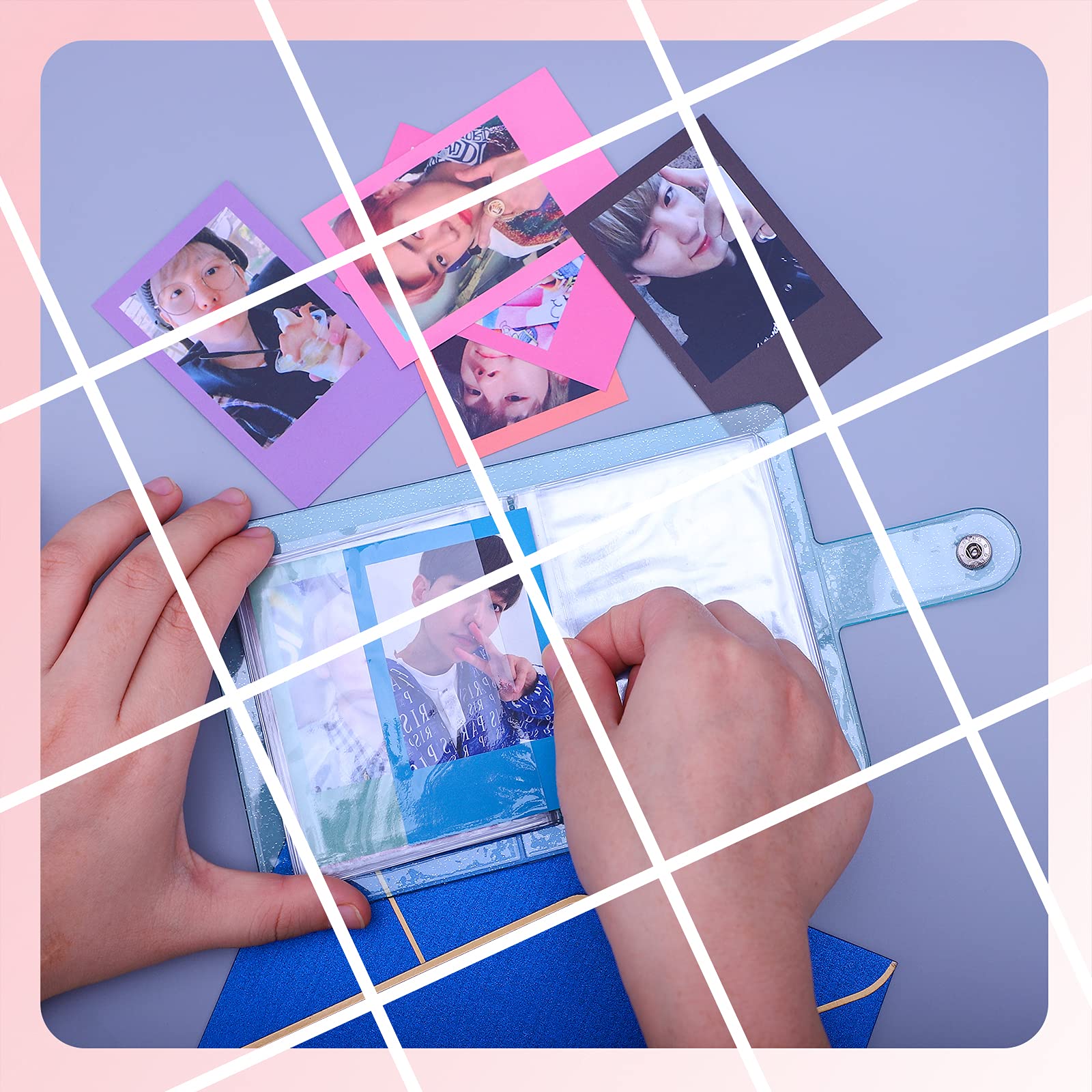 Ndsox 36-Pocket One-Handed Mini Photo Album 2x3 Inch | Portable Kpop Photocard Holder | Compatible with Fujifilm Instax Mini, Polaroid Snap Touch & SocialMatic Instant Cameras | Perfect for Collecting Memories, Trading Cards & Photo Storage (Blue)