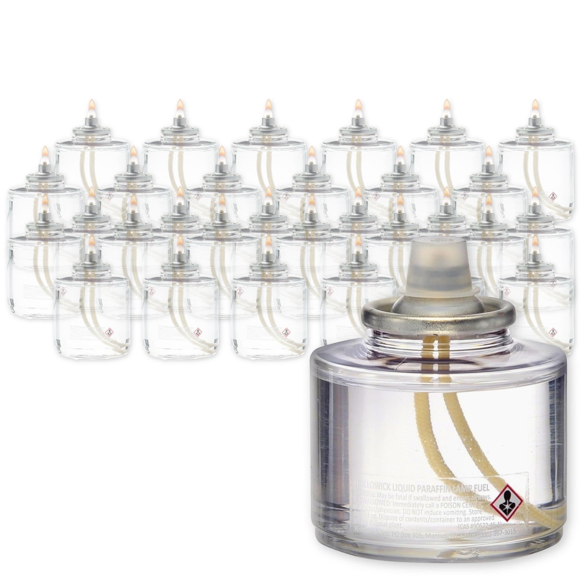 Hollowick 8-Hour Tealight Disposable Liquid Candles - 24/Pack, 12 Packs per Case - Perfect for Weddings, Restaurants, and Home Decor