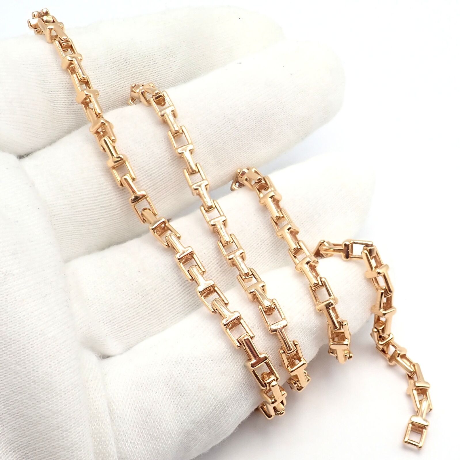 Authentic Tiffany & Co 18k Rose Gold T Chain Link Long Necklace 20.5 Inches - Elegant Jewelry for Women, Perfect Gift for Anniversary, Birthday & Special Occasions