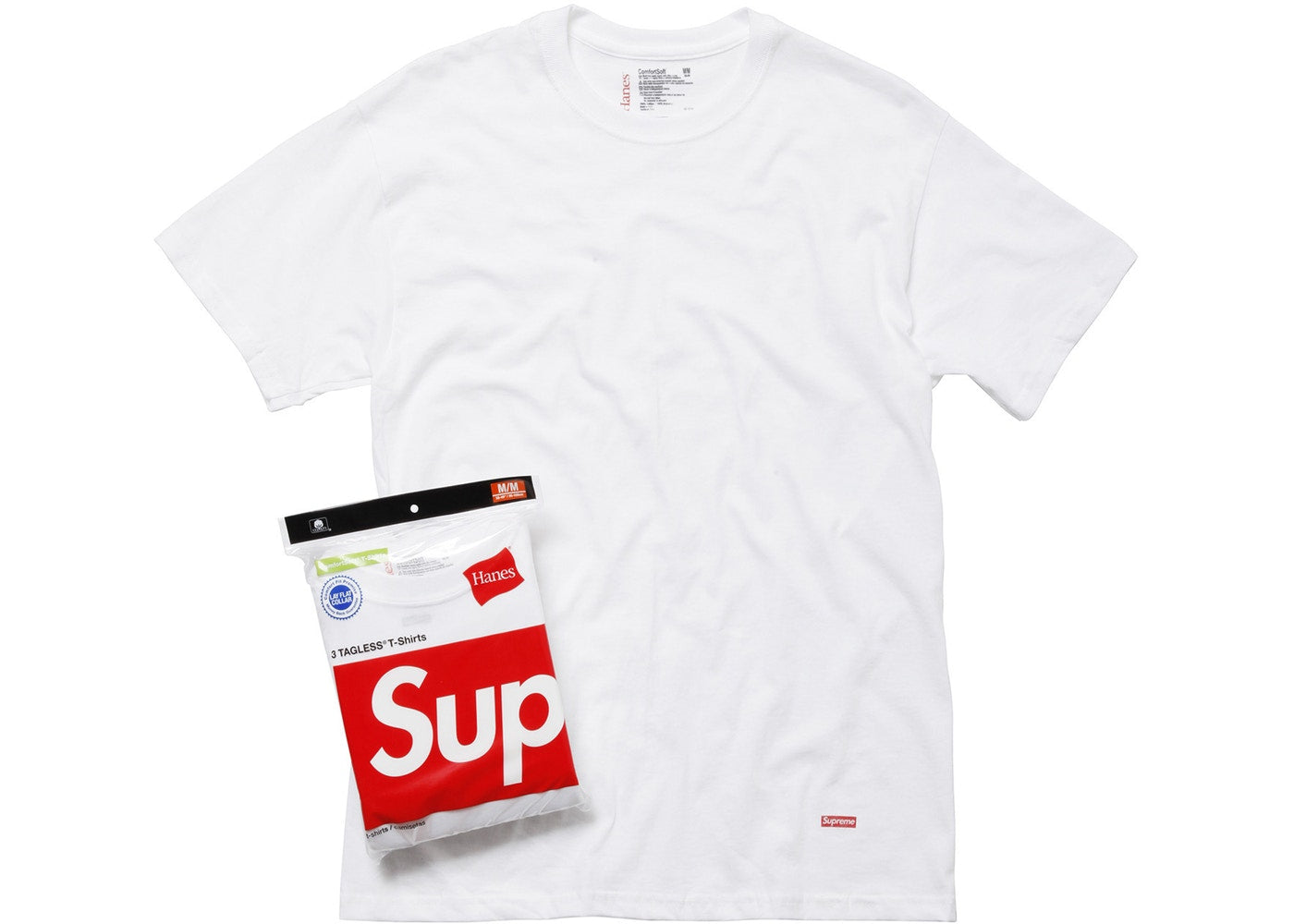 Supreme Hanes Tagless T-Shirts 3 Pack - Soft Comfortable Cotton Crewneck Tees for Men - Perfect for Casual Wear, Gym & Everyday Use