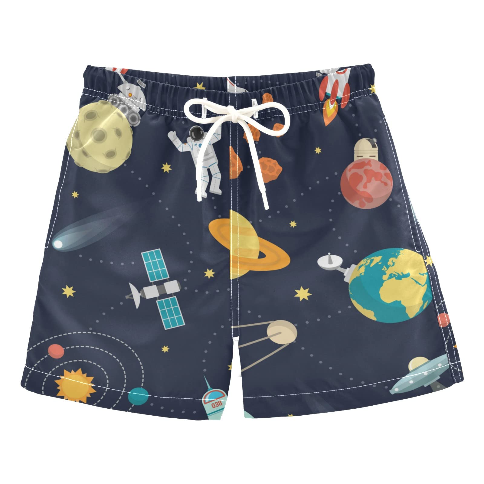 KFBE Quick Dry Boys' Swim Trunks - Tropical Beach Palm Tree Design Board Shorts for Kids | Perfect for Swimming, Beach Vacations & Summer Activities (Style 20841106)