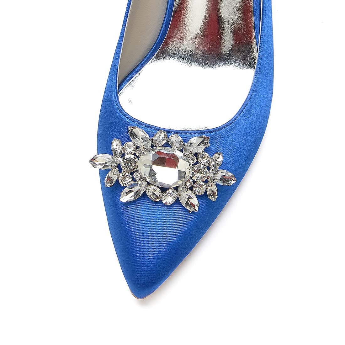 COMFASH Women's Pointed Toe Slingback Heels - 2.36 Inch Chunky Block Heel Dress Pumps for Office, Wedding & Evening Wear - Comfortable Work Shoes for Women - Blue Size 9 US - Perfect for Business Attire, Cocktail Parties & Formal Events
