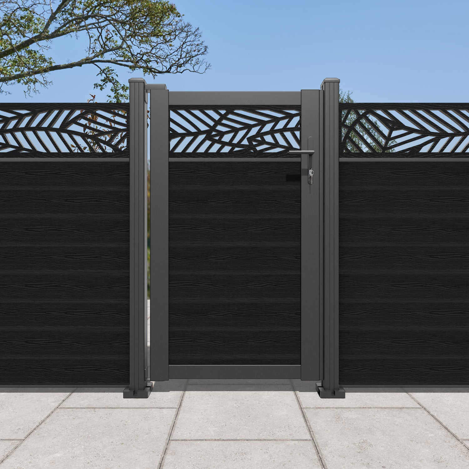 Classic Habitat Pedestrian Gate - Black | Durable Outdoor Walkway Entry Gate for Gardens, Fences & Driveways