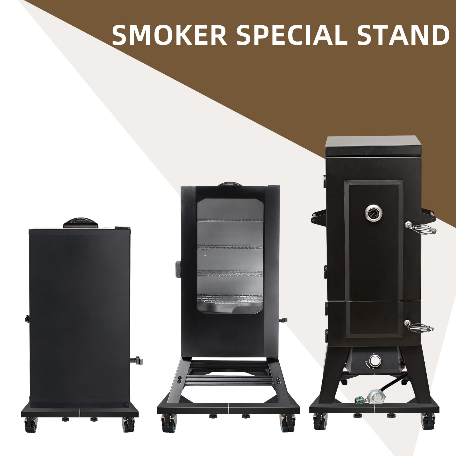 Heavy Duty All Steel Universal Smoker Stand for Electric, Vertical & Digital Smokers - Portable Base for Outdoor BBQ, Grilling & Backyard Cooking