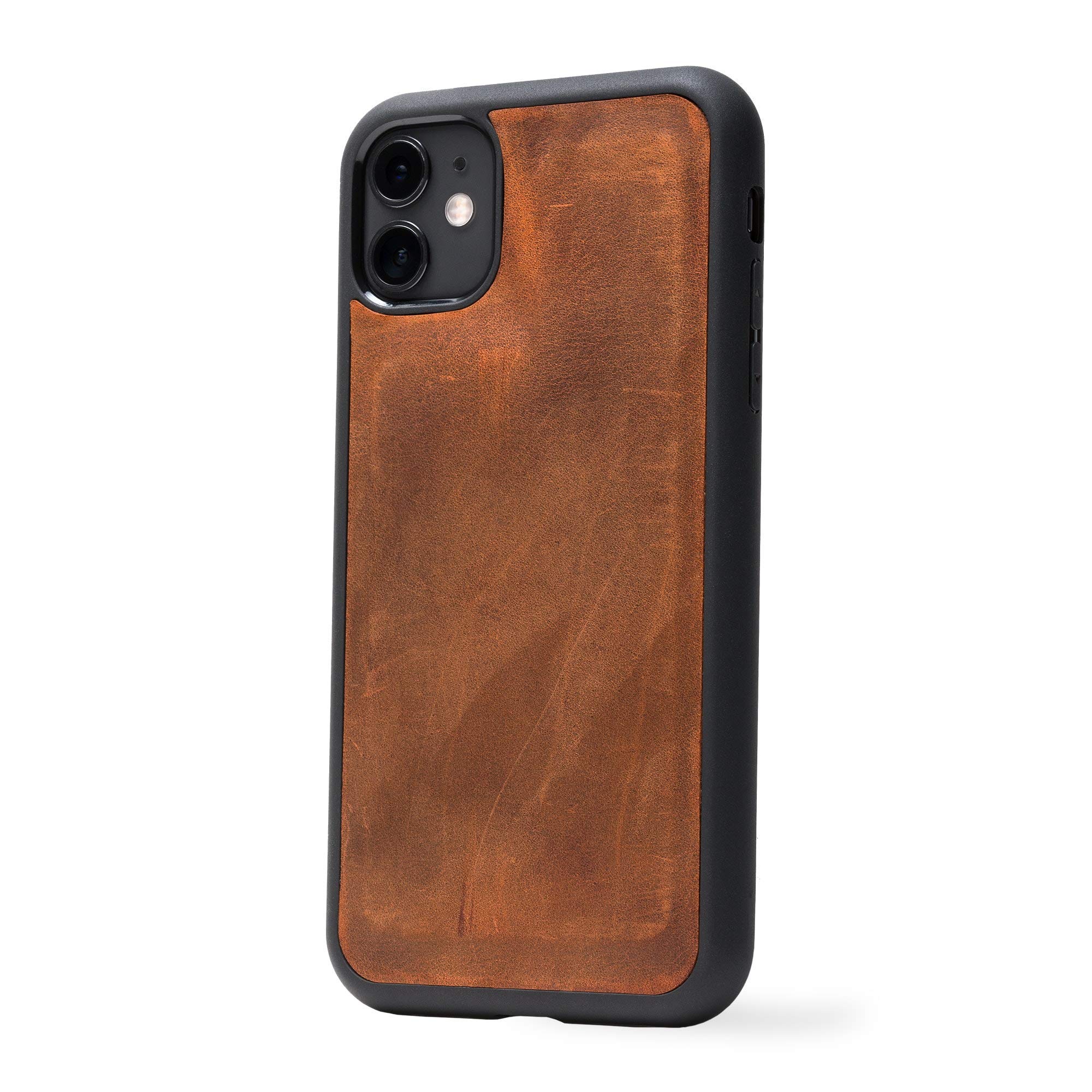 Premium PEGAI Personalized 100% Genuine Leather Wallet Case for iPhone 11 - RFID Blocking Card Holder & Built-in Screen Protector | Handmade Magnetic Protective Phone Cover | McLean Mahogany | Perfect for Business Travel & Everyday Use