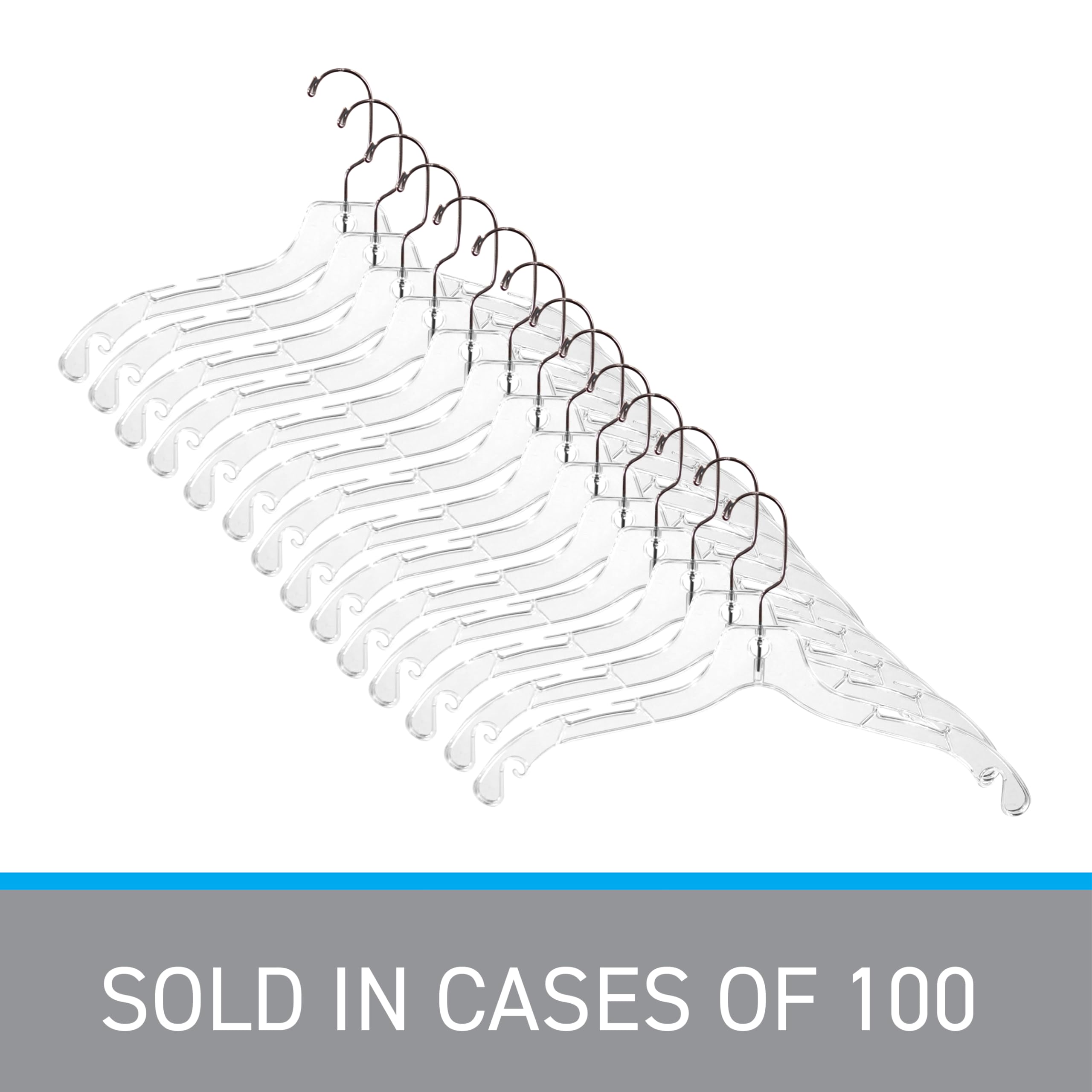 SSWBasics Lightweight Clothes Hangers - 17 Inch Non-Slip Garment Hangers (Pack of 100) - Perfect for Closet Organization, Retail Stores & Laundry Rooms